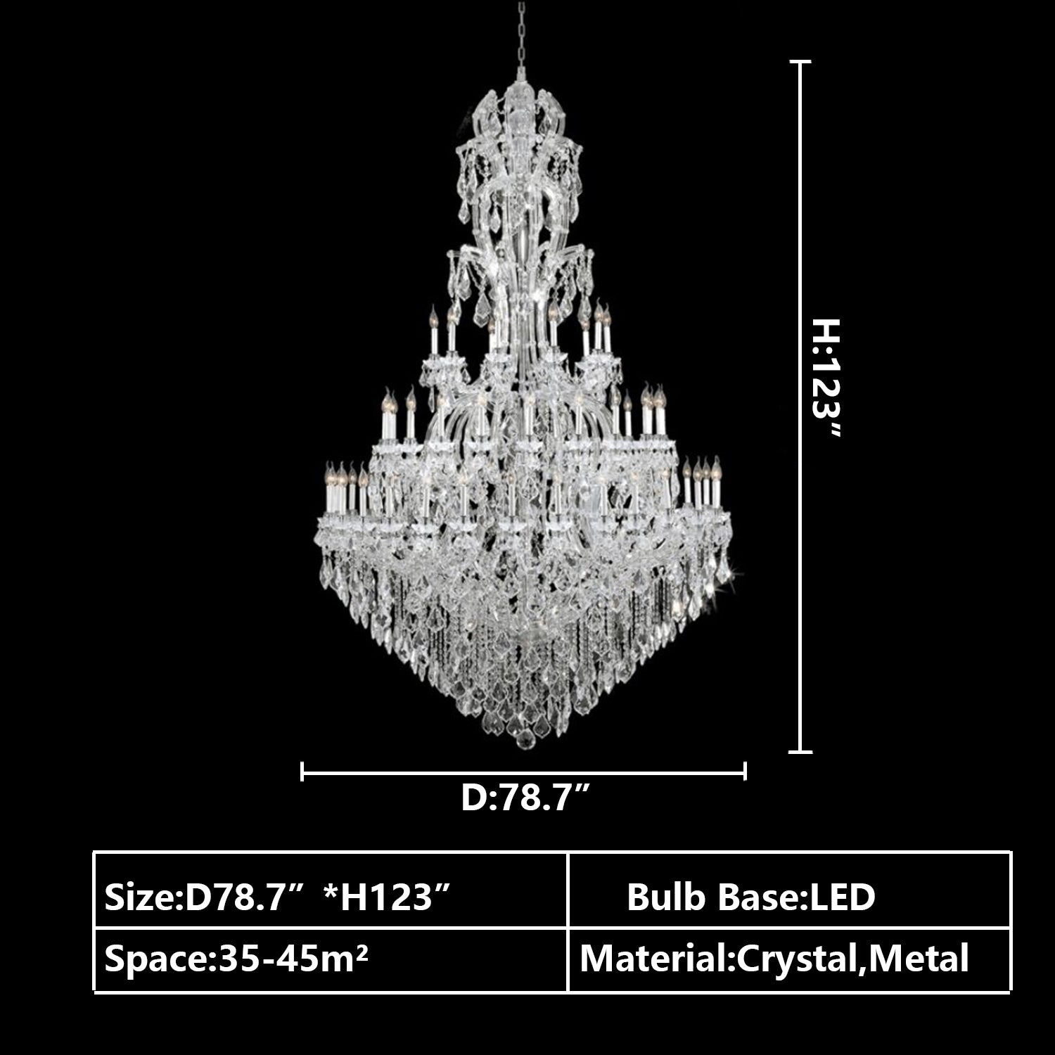 D78.7"*H123.0" chandelier.chandeliers,pendant,crystal,metal,muli-tier,multi-layer,multiple,candle,branch,crystal pendant,round,ceiling,luxury,light luxury,raindrop,teardrop,tassel,oversized,extra large,large,huge,big,foyer,living room,entrys,duplex hall,hotel lobby