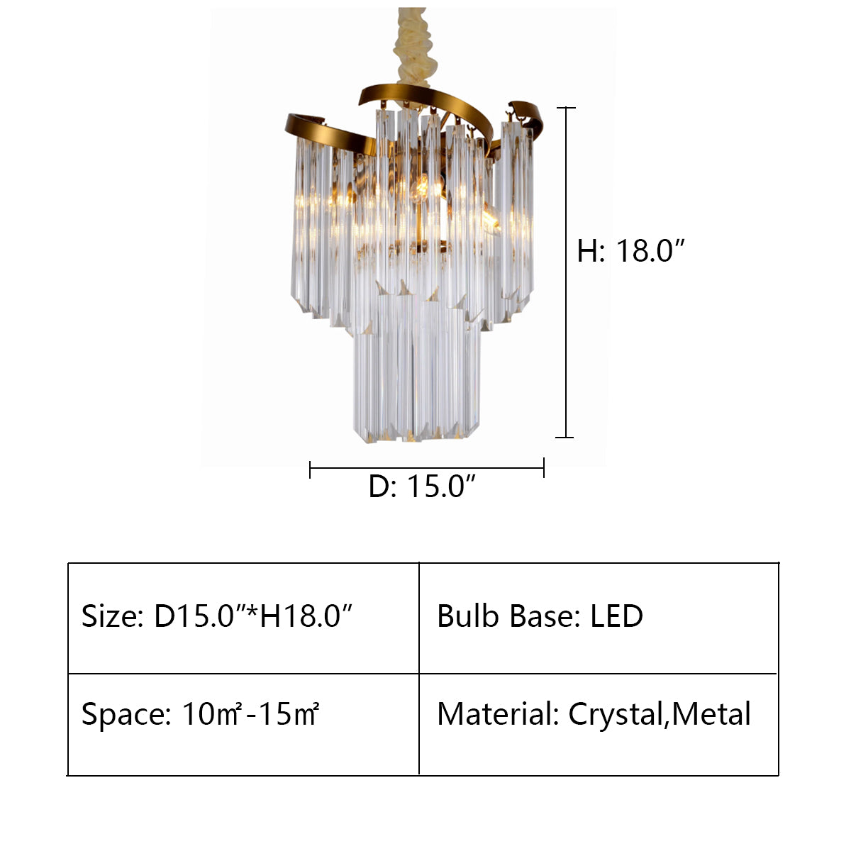D15.0"*H18.0" TWIN PALMS ROUND CRYSTAL CHANDELIER,chandelier,chandeliers,pendant,ceiling,crystal,spiral,tiers,layers,multi-tier,multi-layer,living room,dining room,bedroom