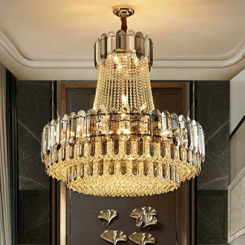 High-grade Crystal Chandelier For Living Room Luxury Duplex Hallway Ceiling Light Fixture