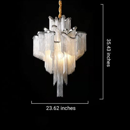 Luxury Chain Tassel Chandelier Romantic Italian Style Living Room Ceiling Fixture Modern Hall Staircases Decoration Light