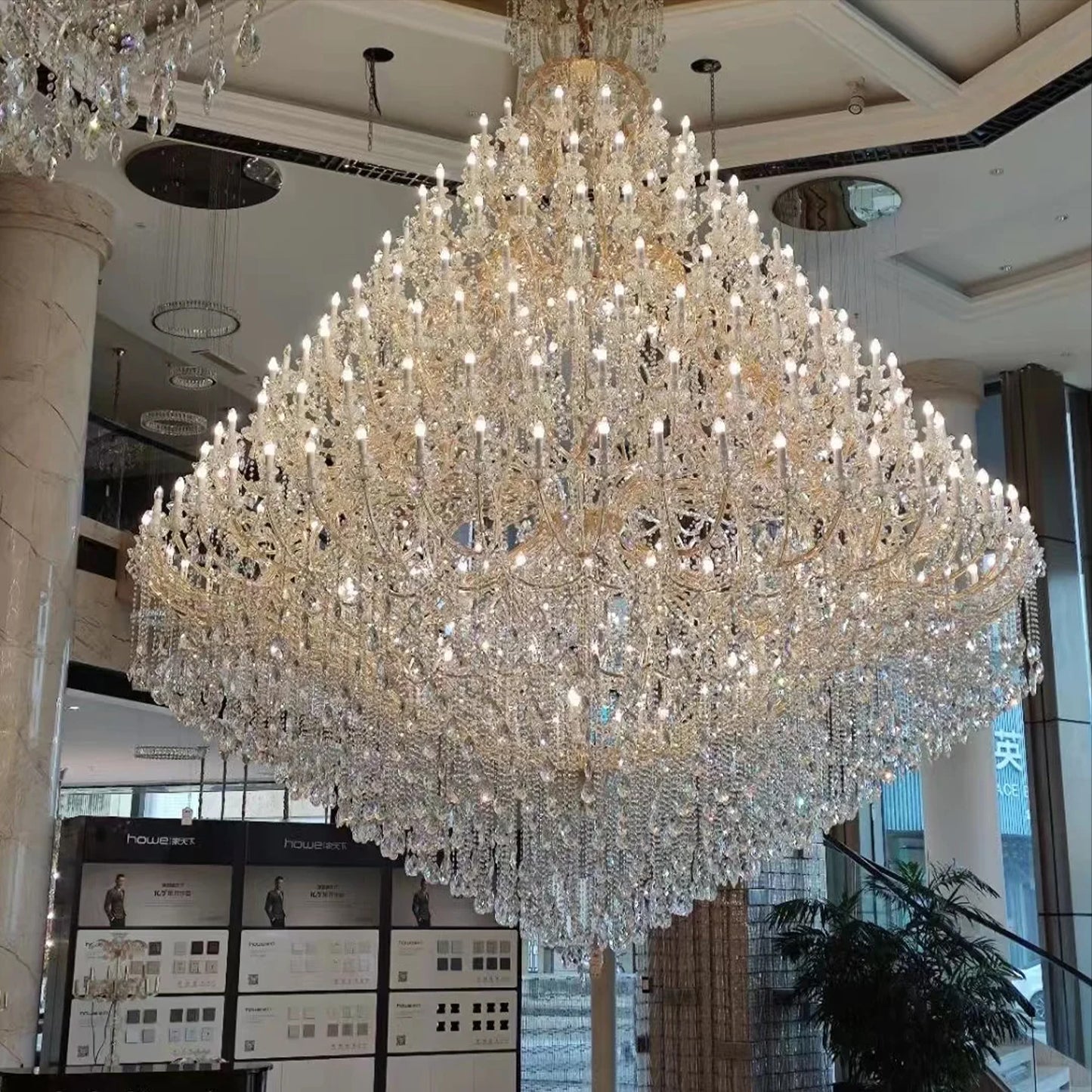 Extra Large Traditional Luxury Multi-tiers Candle Branch Raindrop Crystal Pendant Chandelier for Foyer/Stairs/Duplex Hall