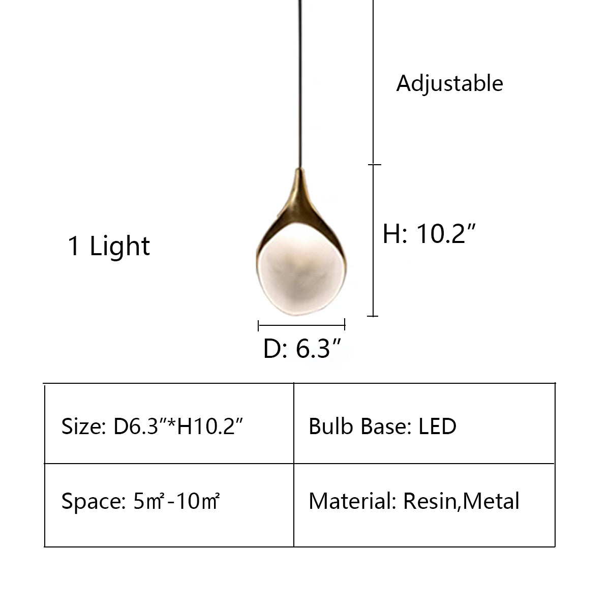 1 Light: D6.3"*H10.2" chandelier,chandeliers,pendant,resin,metal,gold,nordic,modern,multiple,living room,dining room,long chandelier,foyer,stairs,entrys,hallway,light luxuruy,chain,adjustable