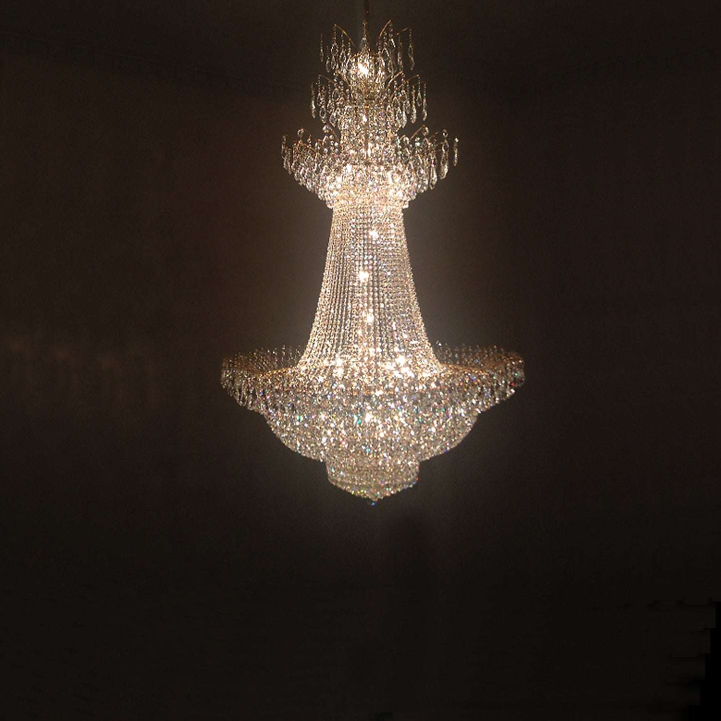French Romantic Extra Large Empire Crystal Pendant Flower Chandelier for Living Room/Foyer/Stairs