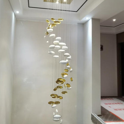 Modern Artistic Unique Golden Dragon Egg Pendant Ceiling Light Fixture for Staircase/ Sales Center/ Hotel