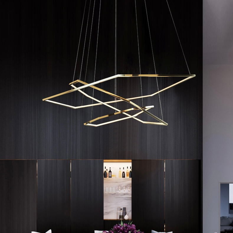 4-Light Unique / Statement Tiered LED Chandelier Geometric Pendant Lighting Adjustable Ceiling Chandeliers