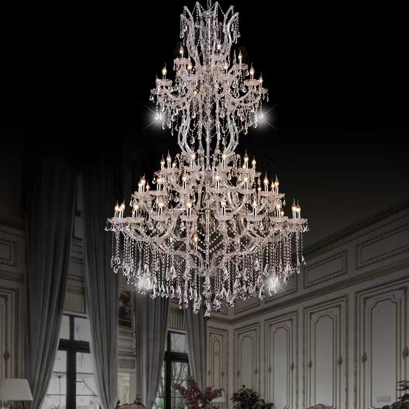 Luxury Atmospheric European Candle Crystal Chandelier Designer Creative for Hotel / Villa / Living Room