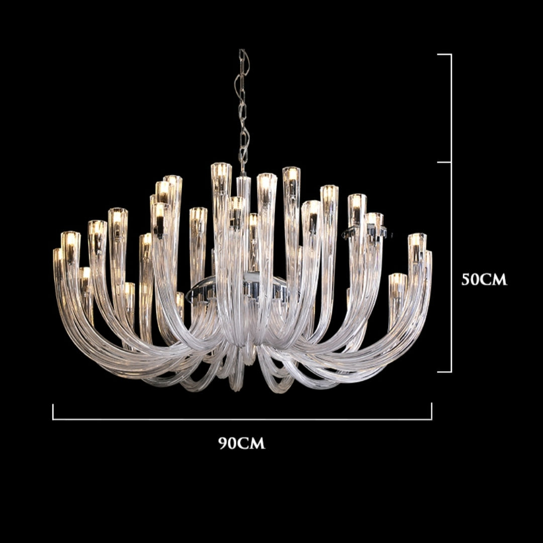 2022 Fashion 12/ 16/ 32 Lights Glass Chandelier Classic Candle Style Ceiling Light Fixture For Living/ Dining Room Decoration