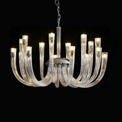 2022 Fashion 12/ 16/ 32 Lights Glass Chandelier Classic Candle Style Ceiling Light Fixture For Living/ Dining Room Decoration