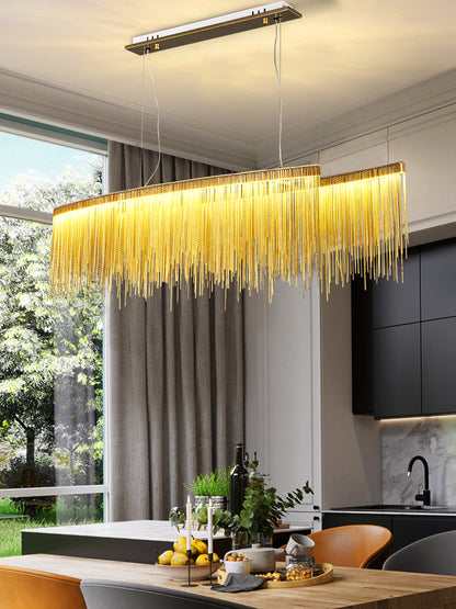 Designer Recommended Art Aluminum Tassel Pendant Chandelier for Living/Dining Room/Kitchen Island