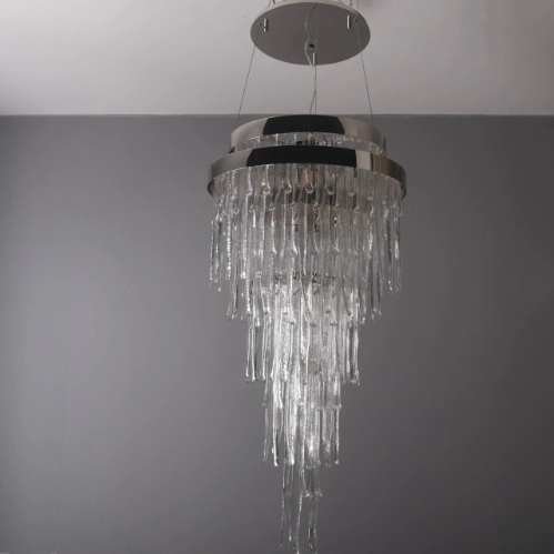 Extra Large Creative Multi-tier Crystal Light Waterfall Chandelier for Foyer/Living Room