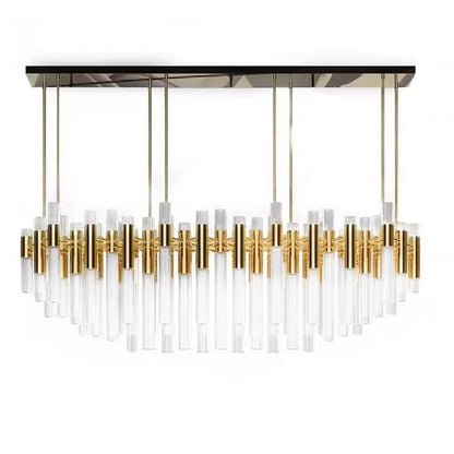 Extra Large Modern Irregular Glass Rods Pendant Chandelier for Living/Dining Room/Foyer