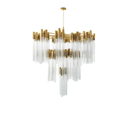 Extra Large Modern Irregular Glass Rods Pendant Chandelier for Living/Dining Room/Foyer