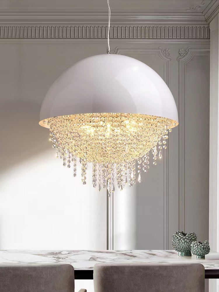 Designer Model Modern Art Half Dome Crystal Pendant Chandelier for Dining/Living Room