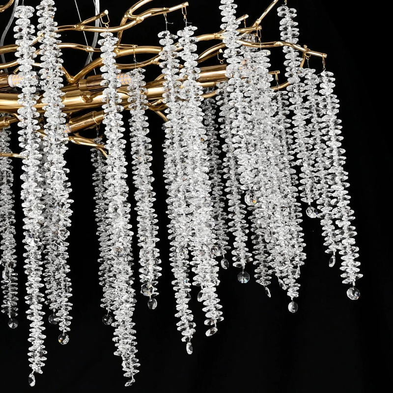 Extra Large Branch Wheat Crystal Pendant Long Chandelier for Living Room/Foyer/Staircase