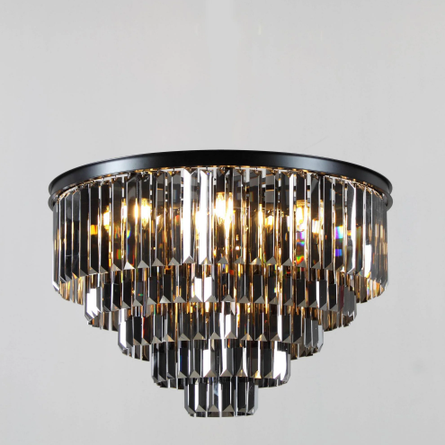 Extra Large Flush Mount Multi-tier Round Crystal Chandelier for Living/Dining Room/Foyer