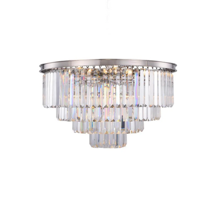 Extra Large Flush Mount Multi-tier Round Crystal Chandelier for Living/Dining Room/Foyer