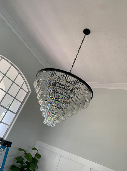 Extra Large Flush Mount Multi-tier Round Crystal Chandelier for Living/Dining Room/Foyer