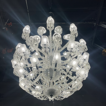 Extra Large Luxury Candle Shade Crystal Pendant Sphere Chandelier for Living Room/Foyer