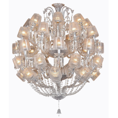 Extra Large Luxury Candle Shade Crystal Pendant Sphere Chandelier for Living Room/Foyer