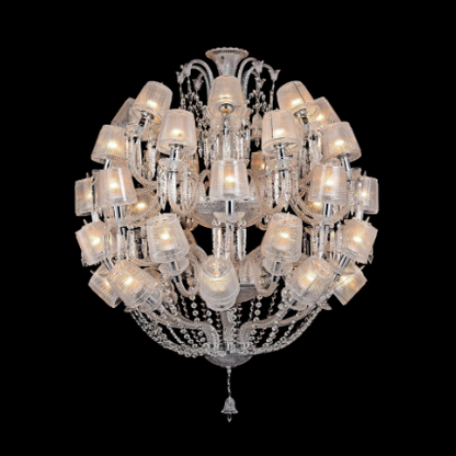 Extra Large Luxury Candle Shade Crystal Pendant Sphere Chandelier for Living Room/Foyer