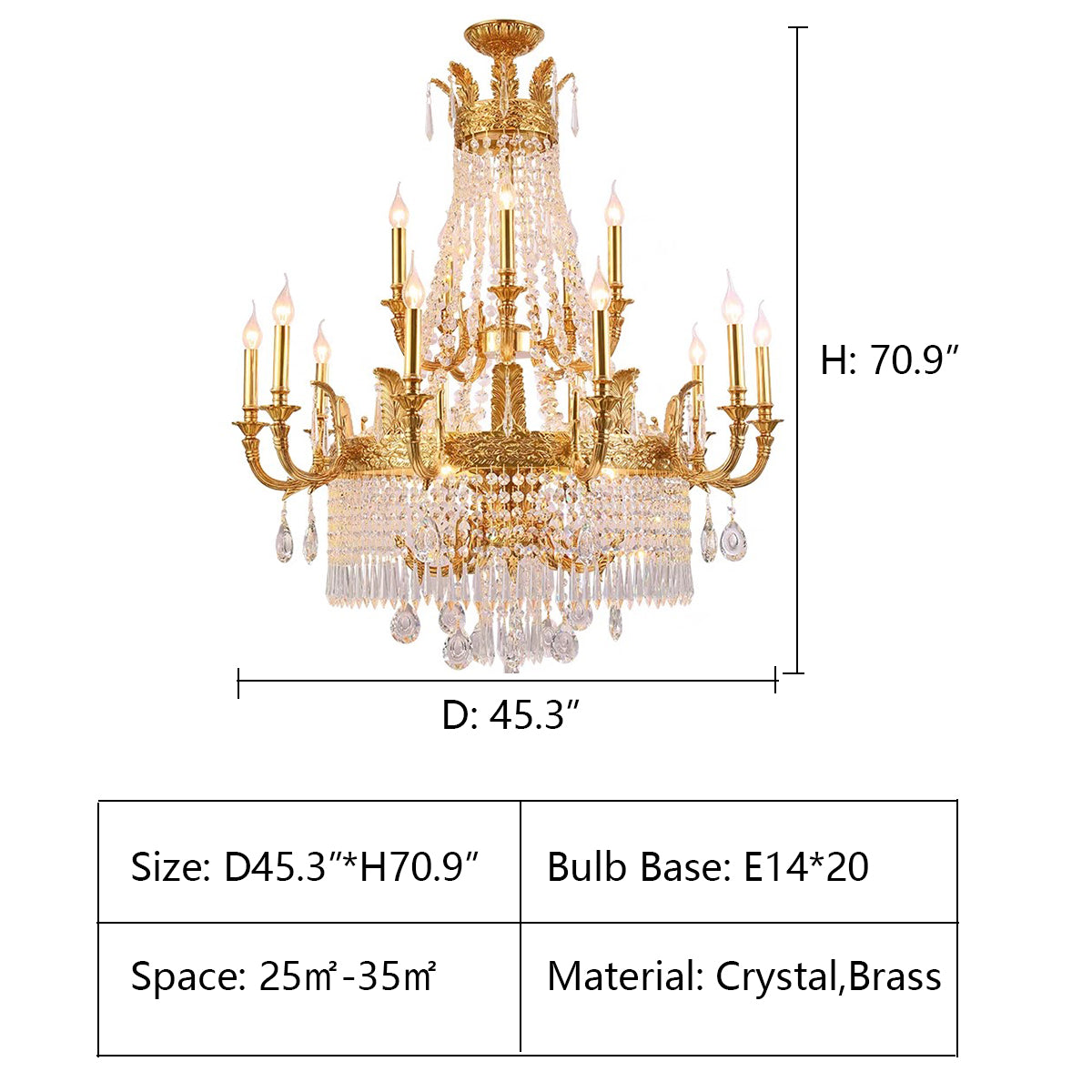 D45.3"*H70.9" chandelier,chandeliers,pendant,crystal,metal,clear crystal,candle,branch,round,raindrop,teardrop,extra large,oversized,large,huge,big,round,living room,luxury,dining room,modern,foyer,stairs,hallway,entrys,hotel lobby,duplex hall,loft,gold,brass,copper