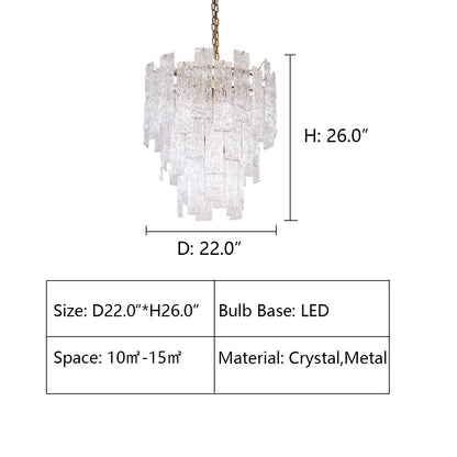 D22.0"*H26.0" GIOVANNI CASCADE TIERED MURANO GLASS CHANDELIER,chandelier,chandeliers,pendant,lights,extra large,large,oversizeed,big,huge,crystal,grainy,ceiling,chain,adjustable,round,sheets,living room,foyer,entrys