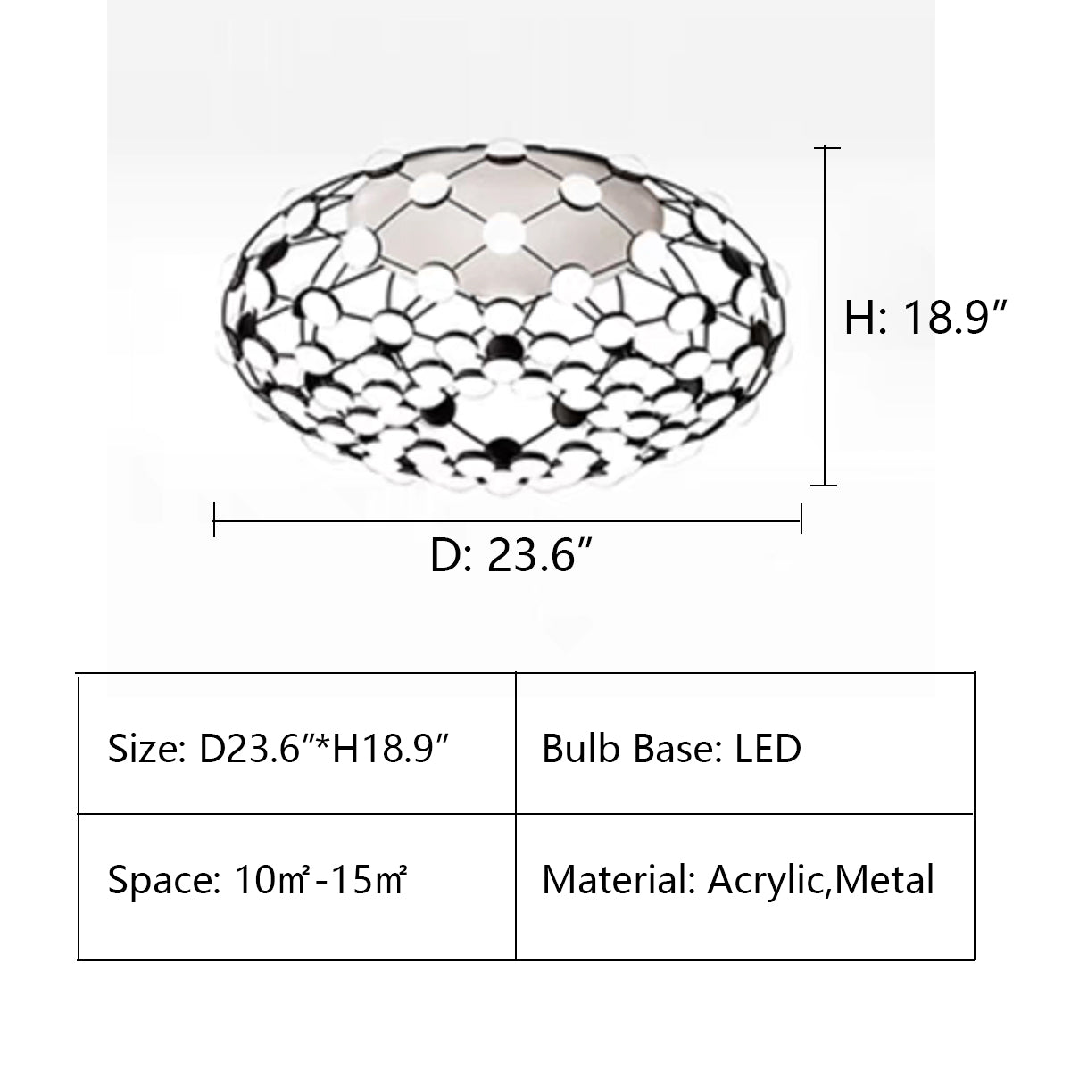 Flush Mount: D23.6"*H18.9" chandelier,chandeliers,black,white,round,art,creative,inimalist,nordic,modern,ceiling,flush mount,acrylic.metal,living room,dining room.bedroom,foyer,bar,entrys,hallway