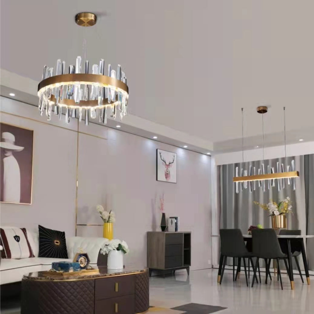 Icicle Crystal Chandelier For Dining Room