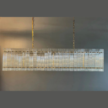 CARMEL RECTANGULAR RIBBED GLASS TILE CHANDELIER,CHANDELIER,CHANDELIERS,pendant,long,oversized,large,extra large,long table,big table,dining bar,kitchen island,kitchen bar,living room,rectangle,tilw,prismatic