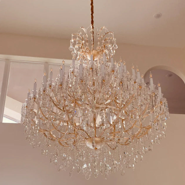 Extra Large European Multi-layers Luxury Crystal Pendant Traditional Candle Chandelier for Living Room/Foyer/Stairs