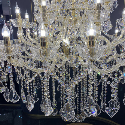 Extra Large Traditional Retro Empire Candle Crystal Pendant Chandelier for Living Room/Foyers/Entrys