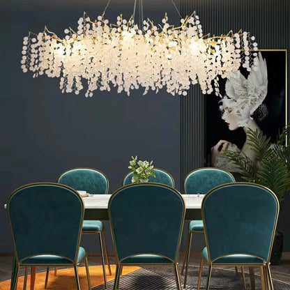 Luxury Branches Crystal Frosted Glass Chandelier Designs for Living /Dining Room Elegant Ceiling Light