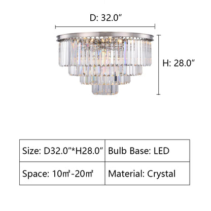 5Tier: D32.0"*H28.0" chandelier,chandeliers,crystal,extra large,large,big,round,huge,oversized,multi-tier,multi-layer,layers,tiers,luxury,light luxury,crystal,flush mount,ceiling,chain,candle