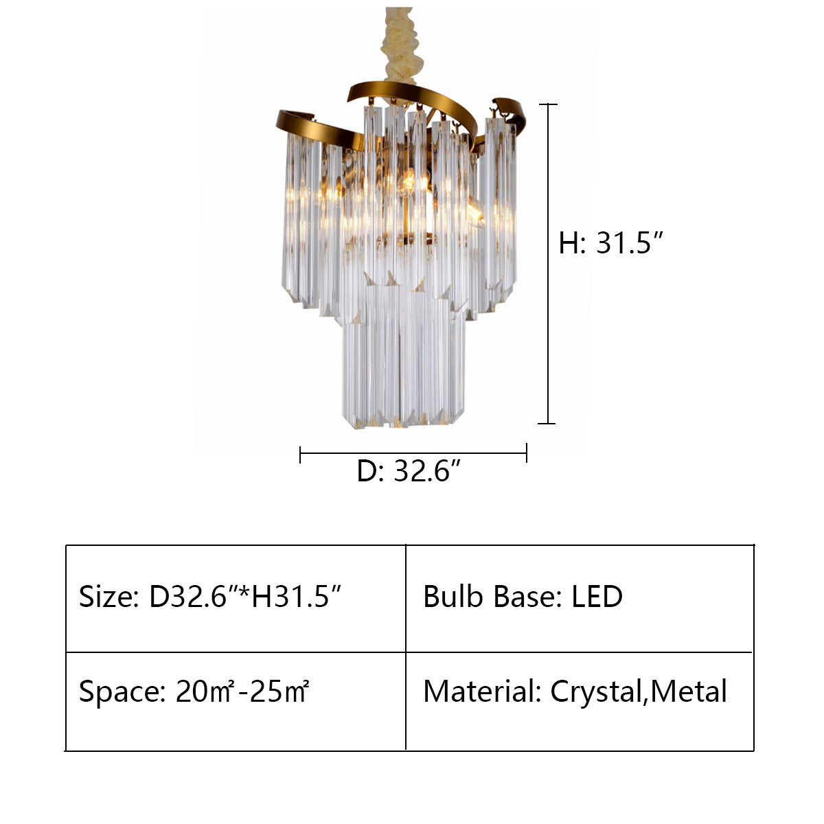 D32.6"*H31.5" TWIN PALMS ROUND CRYSTAL CHANDELIER,chandelier,chandeliers,pendant,ceiling,crystal,spiral,tiers,layers,multi-tier,multi-layer,living room,dining room,bedroom