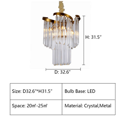 D32.6"*H31.5" TWIN PALMS ROUND CRYSTAL CHANDELIER,chandelier,chandeliers,pendant,ceiling,crystal,spiral,tiers,layers,multi-tier,multi-layer,living room,dining room,bedroom