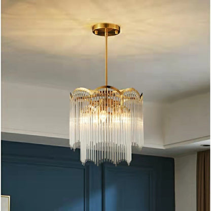 Elegant Lighting Chandelier Cheap Linear Crystal Glass Lamp For Living/ Dining Room