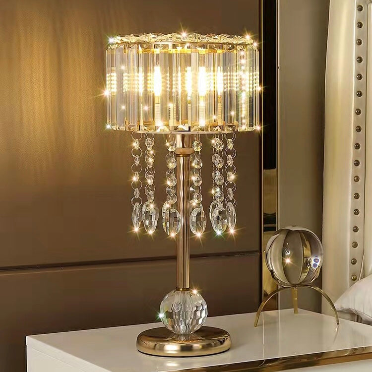 Concise Style Crystal Table Lamp Luxury Gold Bedside Light Modern Furnishing Night Lamp for Decoration