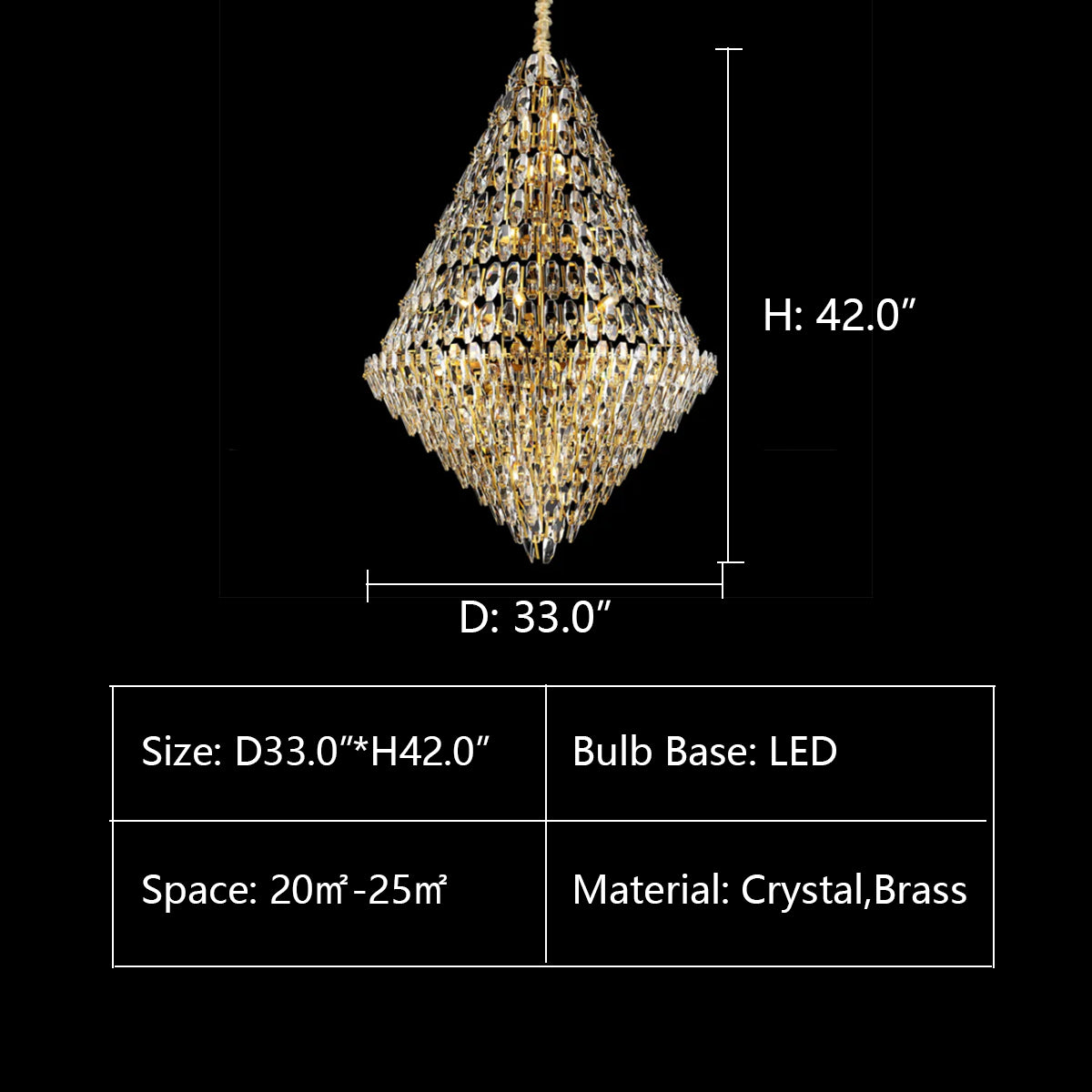 D33.0"*H42.0" Sol Odeon Empire Crystal Foyer Chandelier,chandelier,chandeliers,empire,gold,luxury,crystal,brass,metal,oversized,large,extra large,huge,big,ceiling,stairs,foyers,entrys,living room,hallway