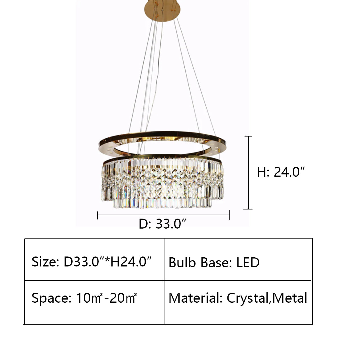 D33.0"*H24.0" Ares Crystal Ring LED Chandelier,chandelier,chandeliers,pendant,round,rings,,ulti-tier,multi-layer,tiers,layers,crystal,metal,luxury,modern,living room,dining room,foyer,hallway,entrys