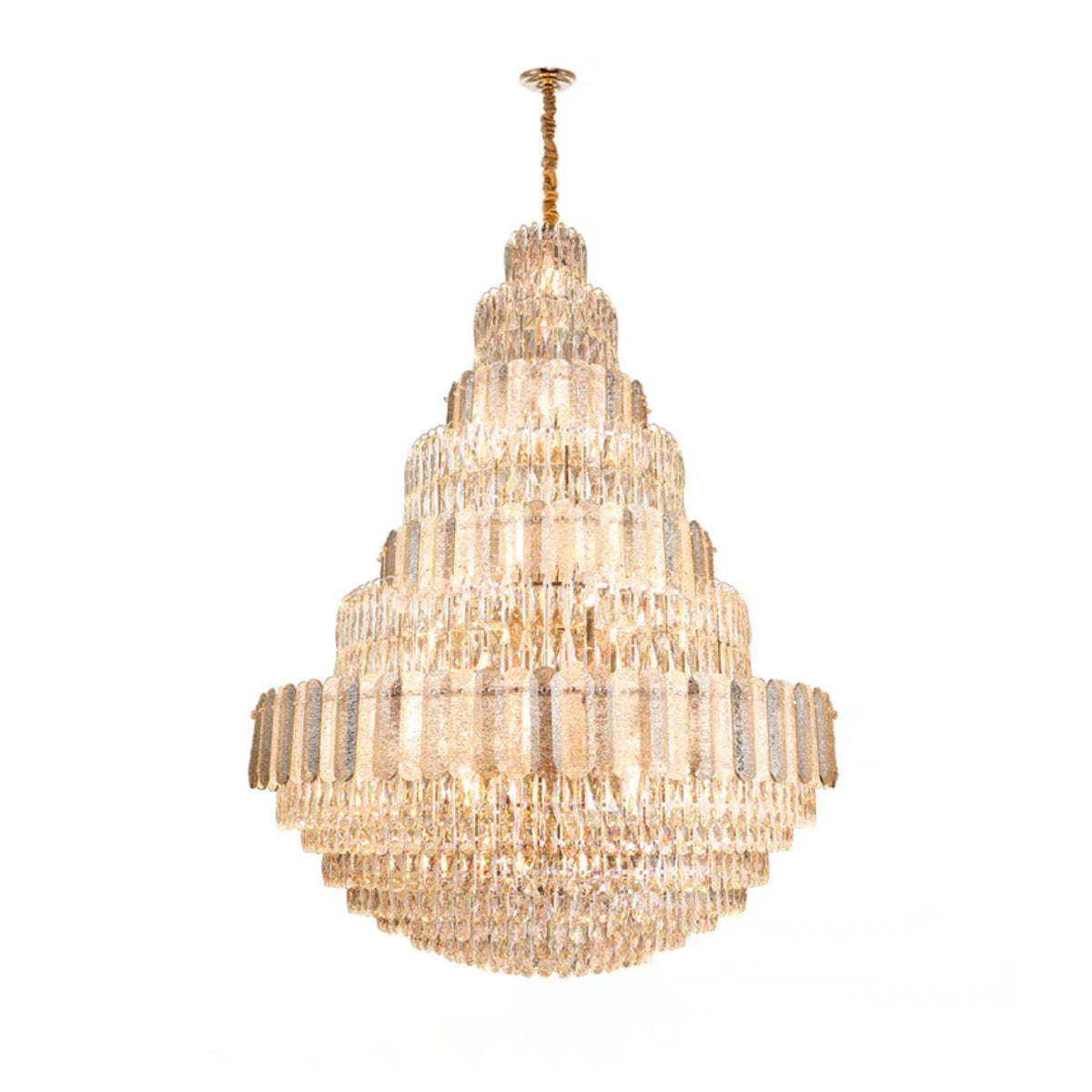 Oversized Modern Multi-layer Empire Crystal Chandelier for Living Room/Foyer/Stairs/Hotel Lobby