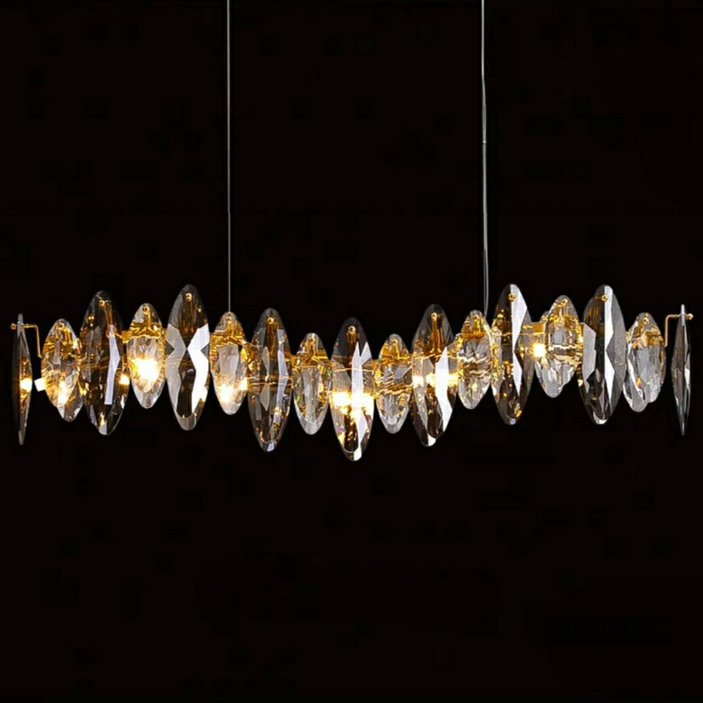 Designer Leaf Crystal Chandelier for Living Room Modern Ceiling Lamp for Dining Decoration Light