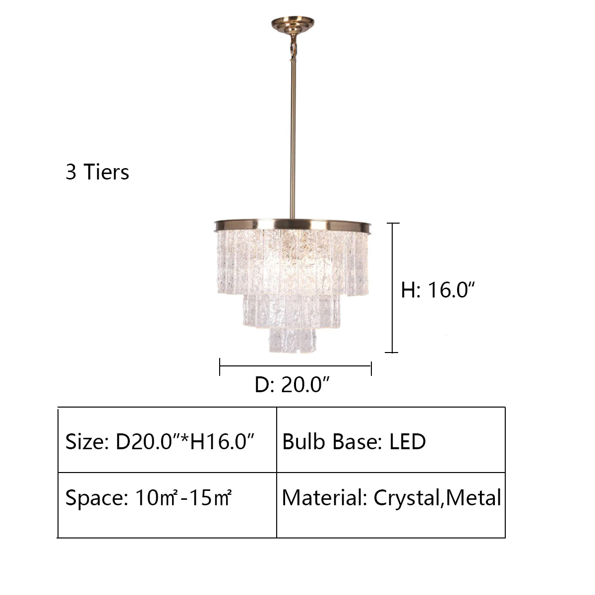 3 Tier: D20.0"*H16.0" Oliver Round Tiered Glass Tile Chandelier Collection,chandelier,chandeliers,crystal,round,metal,tier,layer,multi-tier,multi-layer,frost crystal,rods,piece,ceiling,pendant,oversized,huge,big,large,extra large,living room,dining room,foyer,entryance,hallway