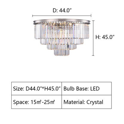 7Tier: D44.0"*H45.0" chandelier,chandeliers,crystal,extra large,large,big,round,huge,oversized,multi-tier,multi-layer,layers,tiers,luxury,light luxury,crystal,flush mount,ceiling,chain,candle