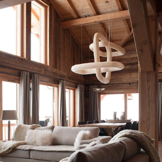 Designer Model Creative Wooden Rings Pendant Chandelier for Living/Dining Room/Foyer