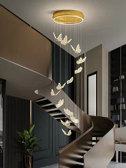 Extra Large Customization Nordic Butterfly Chandelier Luxury Foyer Staircase Ceiling Light For Powder room Hotel Nursery Living Room Kids Room