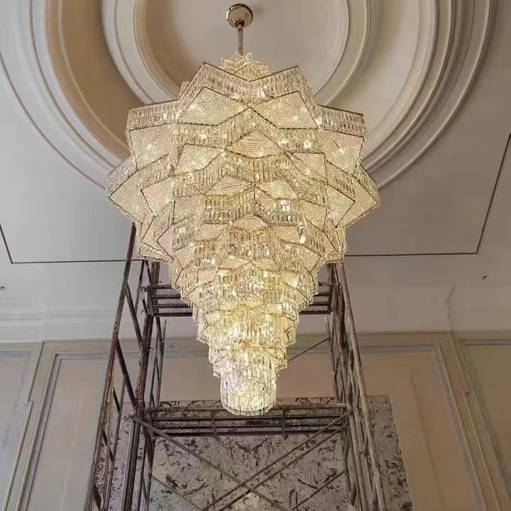 Luxury Extra Large Plaza Multi-Tier Crystal Chandelier For Hotel Hall ...