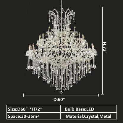 D60.0"*H72.0" chandelier,chandeliers,pendant,crystal,metal,candle,branch,raindrop,teardrop,tiers,layers,multi-tier,multi-layer,multiple,large,extra large,huge,big,oversized,living room,foyer,stairs,entrys,duplex hall