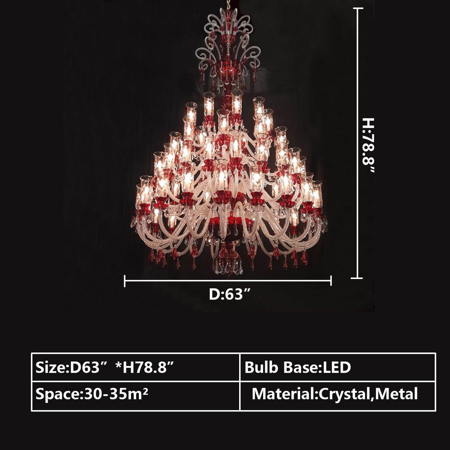 D63.0"*H78.8" chandelier,chandeliers,candle,pendant,raindrop,teardrop,red,crystal,metal,branch,traditional,classical,flower,oversized,extra large,large,big,huge,living room,dining room,stairs,foyers,entrys,hotel lobby,duplex hall