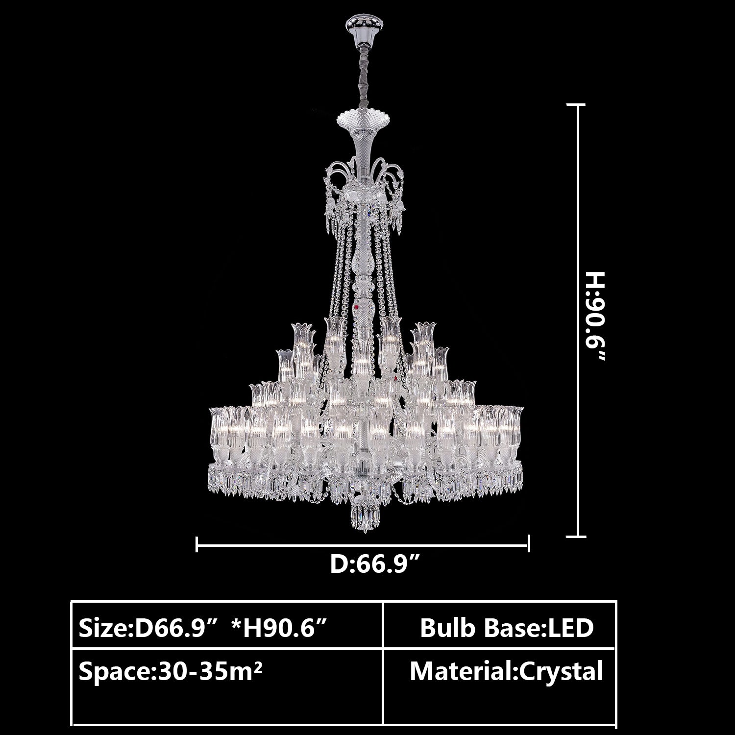 D66.9"*H90.6" chandelier,chandeliers,pendant,candle,crystal shade,raindrop,teardrop,traditional,tiers,layers,multi-tier,multi-layer,multipile,extra large,large,oversized,huge,big,luxury,light luxury,foyer,living room,entrys