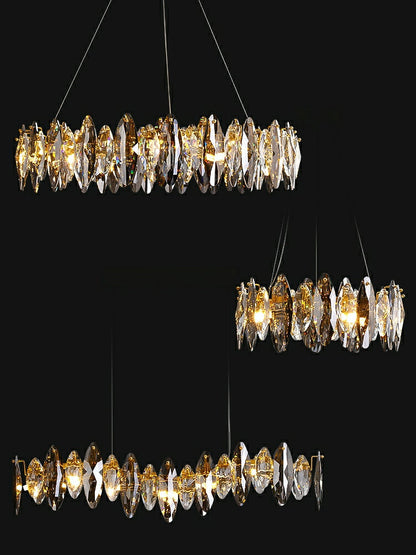 Designer Leaf Crystal Chandelier for Living Room Modern Ceiling Lamp for Dining Decoration Light